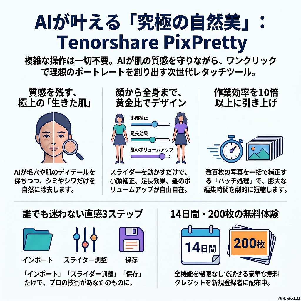 【時短＆高品質】Tenorshare PixPrettyとは？AIが実現する新世代の写真編集ツールを完全解説