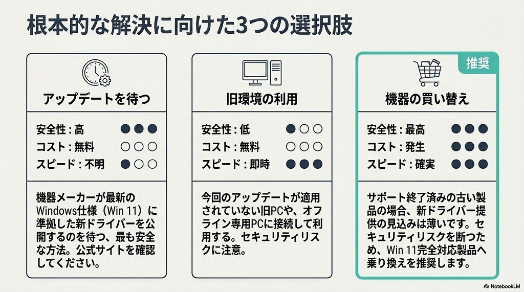 根本的な解決に向けての選択肢