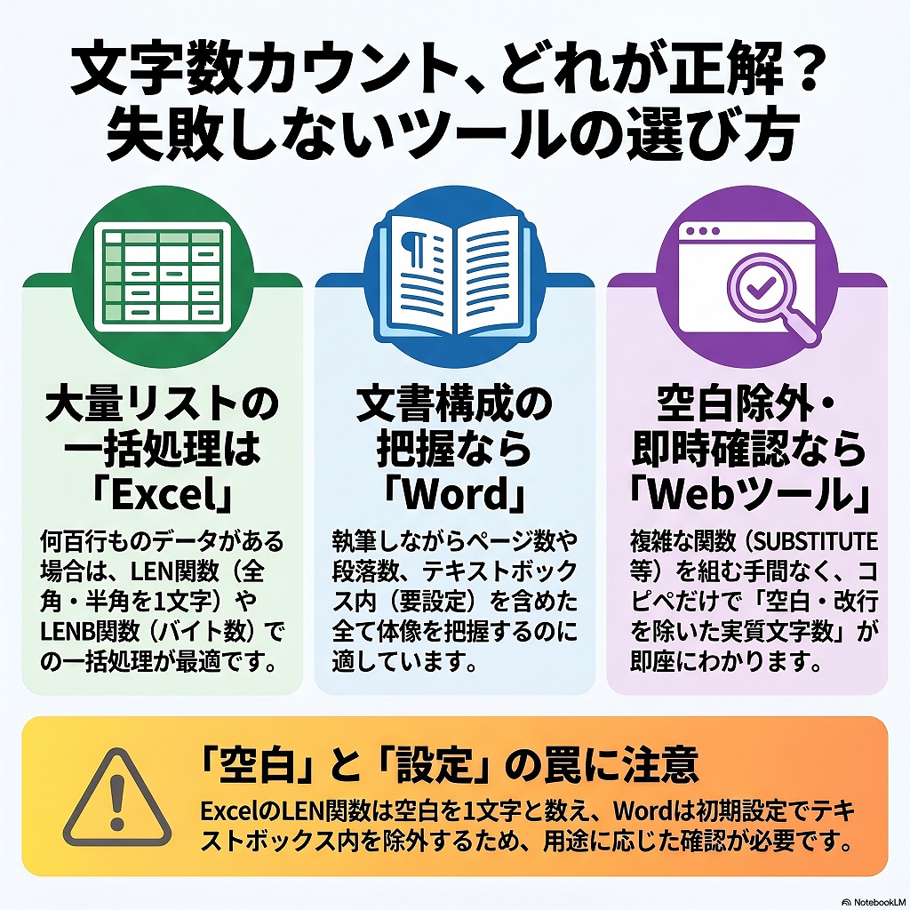 ExcelのLEN関数より簡単！コピペで即わかる・空白除外対応の文字数カウンター